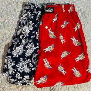 POLO RALPH LAUREN BOYS SET OF 2 BOXER SHORTS SMALL SUMMER FUN PRINTS